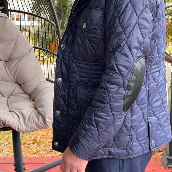 BURBERRY MEN’S GRANSWORTH NAVY BLUE DIAMOND NOVA CHECK COAT - Picture 14 of 15